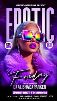 Black Neon Friday Night Party & Hangover Party Instagram Story template