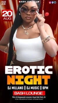 Black Neon Friday Night Party  Digital Display (9:16) template