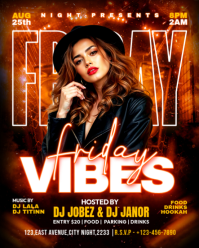 Black Neon Friday Night Party Instagram Portrait template