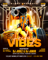 Black Neon Friday Night Party Instagram Portrait template