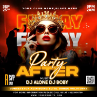 Black Neon Friday Party Square (1:1) template