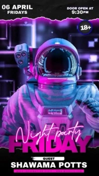 Black Neon Friday Space Out Digital Display ( template