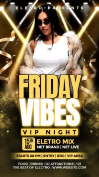 Black Neon Friday Vibes Party Instagram Reel template