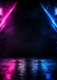 Black Neon Futuristic Stage Background A6 template
