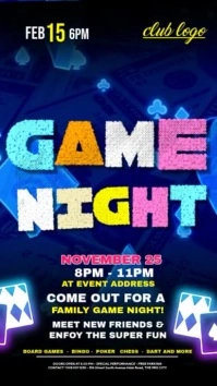 Black Neon Game Night  Instagram Story template