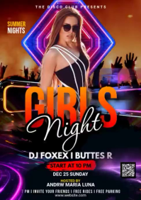 Black Neon Girls Night Event A1 Video template