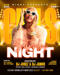 Black Neon Girls Night Event Instagram Portrait Video template