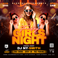 Black Neon Girls Night Event Instagram Post template