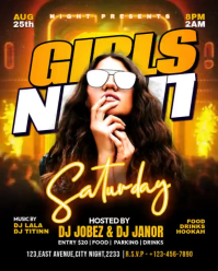 Black Neon Girls Night Out Event Instagram Portrait Video template