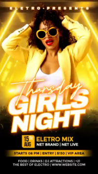 Black Neon Girls Night Out Instagram Reel Video template