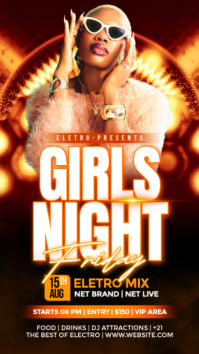 Black Neon Girls Night Out Instagram Story Instagram-Story template