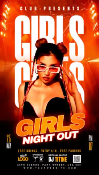 Black Neon Girls Night Out Instagram Story Video Instagram-Story template