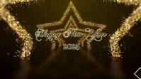 Black Neon Gold Star New Year Vedio Digital Display (16:9) template