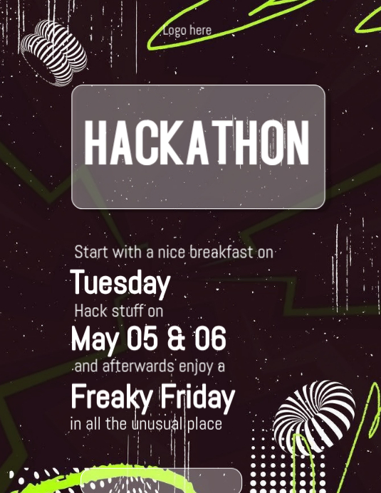 Plantilla de Black Neon Hackathon Event Flyer | PosterMyWall