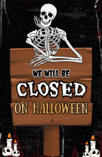 Black Neon Halloween Closed  Tabloid template
