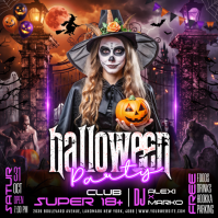 Black Halloween Club Party Сообщение Instagram Template