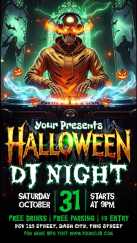 Черный Halloween DJ Night Instagram-verhaal Template