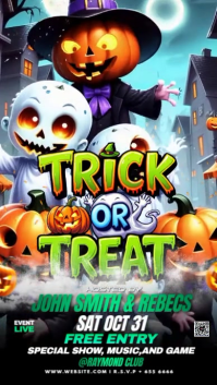 Negro Halloween Trick or Treat Event Instagram Story Template