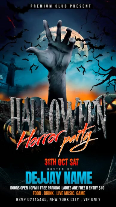 Plantilla de Black Neon Halloween Horror Party Instagram Story ...