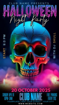 Black Halloween Night Party Instagram Story Template