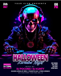 Black Halloween Karaoke Night Instagram Portrait Template