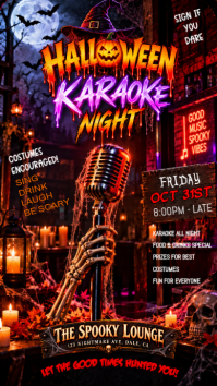 黑色 Halloween Karaoke Night Instagram Story Template