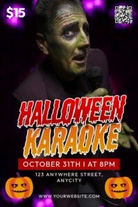 Noir Halloween Karaoke Event Plakat Template