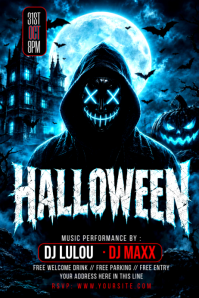 Black Halloween Music Event Poster Template