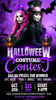 Black Halloween Costume Contest Instagram Story Template