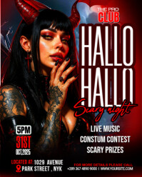 Black Halloween Club Night Instagram Portrait Template
