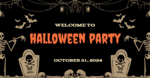 Zwart Halloween Party Okładka wydarzenia na Facebooku Template