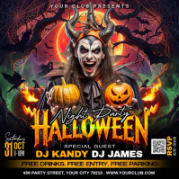 Negro Halloween Night Party Instagram na Post Template