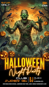 Noir Halloween Night Party Historia de Instagram Template