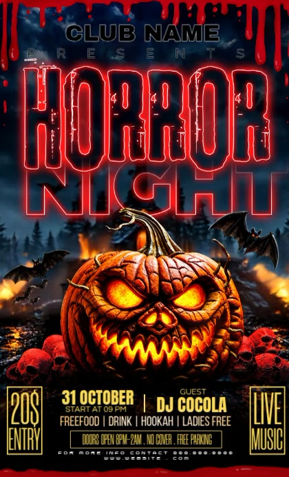 Black Neon Halloween Nightclub Party Us Legal Video Template | PosterMyWall