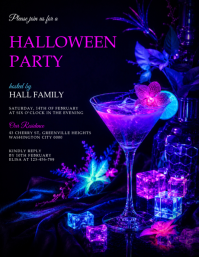 Schwarz Halloween Party Ulotka Template