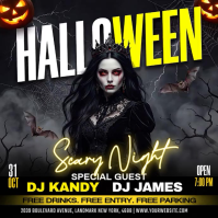 Negro Halloween Party Instagram-bericht Template