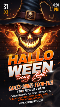 Black Halloween Party Indaba yaku-Instagram Template