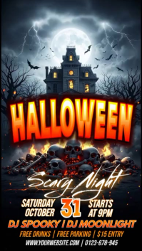 Black Halloween Party Instagram Story Template