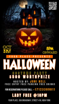Black Halloween Costume Party Instagram Story Template