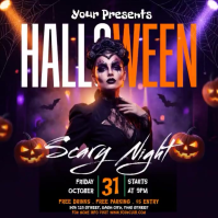 Hitam Halloween Party Quadrat Template