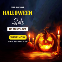Black Halloween Sale Instagram Post Template