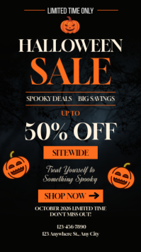 สีดำ Halloween Sale Instagram Story Template