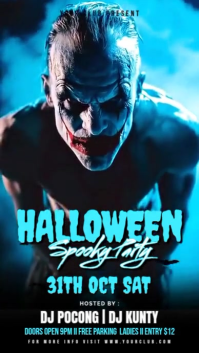 Black Neon Halloween Scary Night Party Instagram Story template