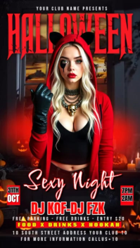 สีดำ Halloween Sexy Night Instagram Reel Template