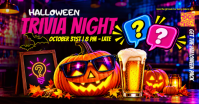 Black Halloween Trivia Night Facebook Shared Image Template