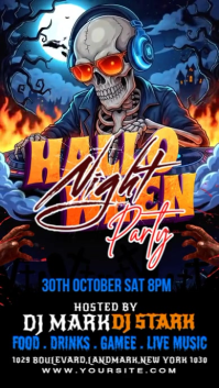 Black Neon Halloween Weekend Night Club Party Digital Display (9:16) template