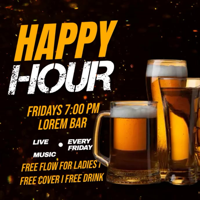Happy Hour Event Instagram Ad Template | PosterMyWall