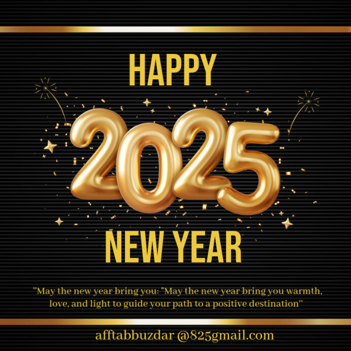 Plantilla de Black Neon Happy New Year 2025 Best Wishes Instagram Post ...