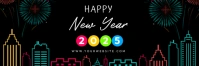 Black Neon Happy New Year Tajuk Twitter template