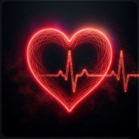 Black Neon Heartbeat Album Cover Album Cover Portada de Álbum template